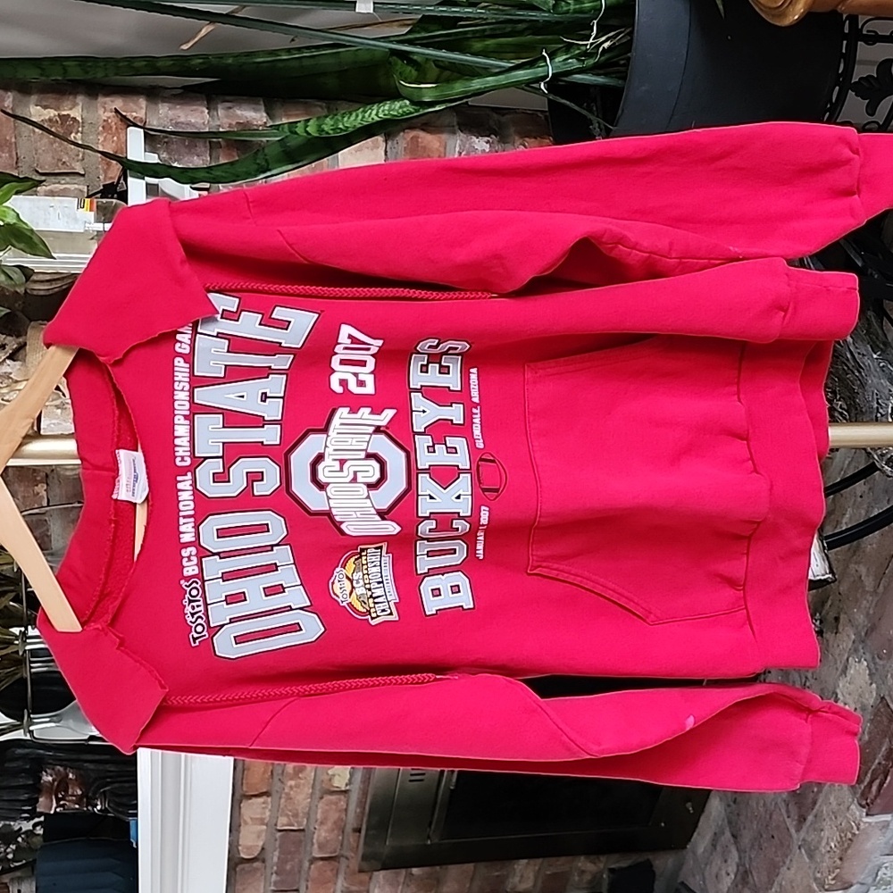 Y2k 2007 Hanes The Ohio State Buckeyes Tostito Bowl Championship Hoodie Red Sz M